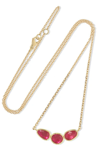 Shop Brooke Gregson Orbit 18-karat Gold Ruby Necklace