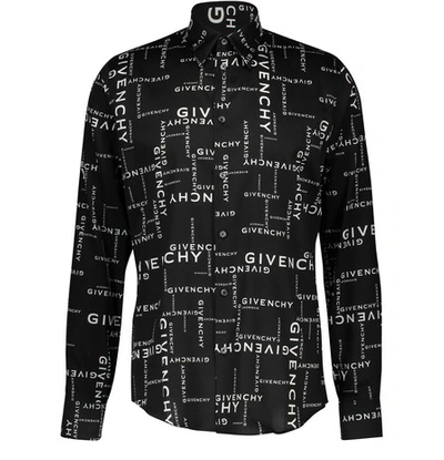 Shop Givenchy Repeat Logo Print Shirt In Noir/blanc