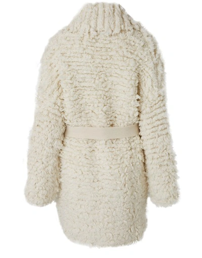Shop Alanui Wool Coat In Lapponia White