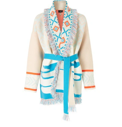 Shop Alanui Cashmere Cardigan In Lapponia White