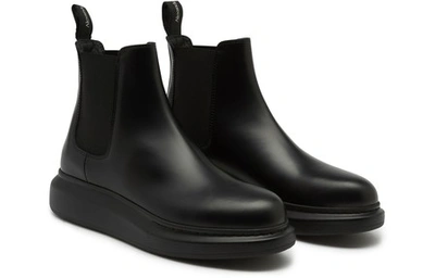 Shop Alexander Mcqueen Oversize Ankle Boots In 1000 - Black/black/black