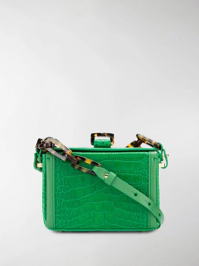 Shop Nico Giani Cerea Crocodile-effect Bag In Green