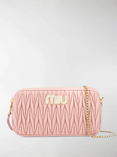 Shop Miu Miu Matelassé Cross-body Bag In Pink