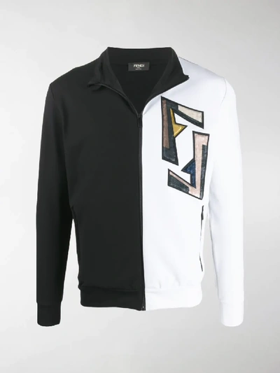 Shop Fendi Logo Track Jacket In Black