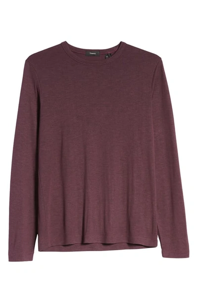 Shop Theory Gaskell Slim Fit Long Sleeve T-shirt In Aubergine Multi