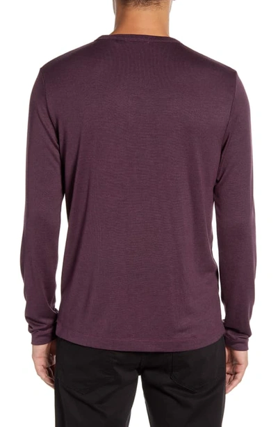Shop Theory Gaskell Slim Fit Long Sleeve T-shirt In Aubergine Multi