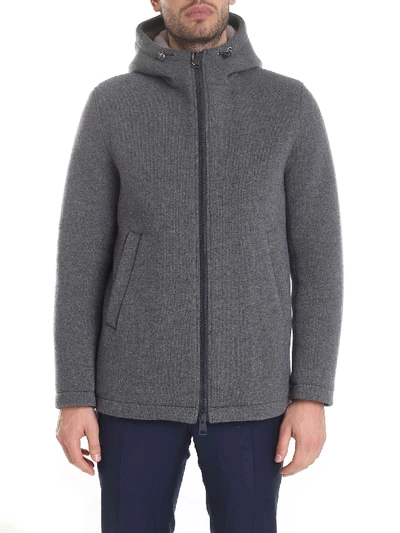 Shop Herno Zipped Parka In Grey