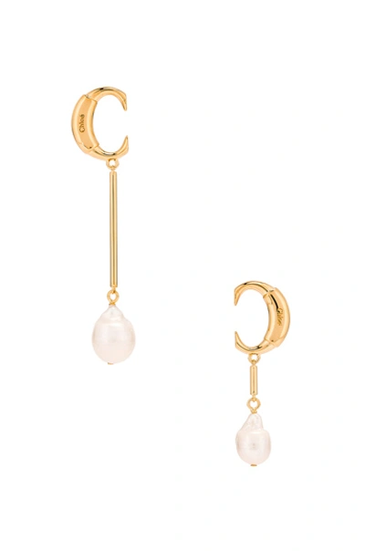 Shop Chloé C Drop Earrings In Pearl