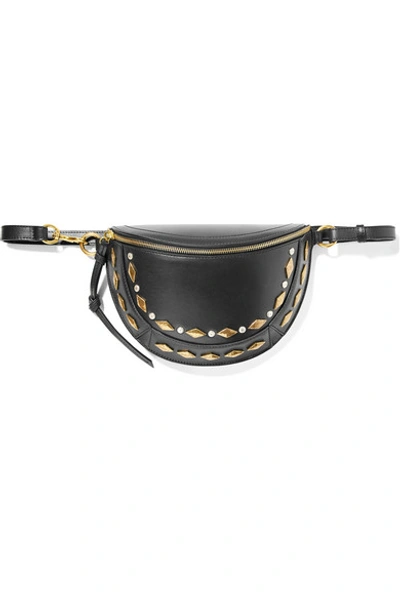Shop Isabel Marant Skano Studded Leather Belt Bag In Black