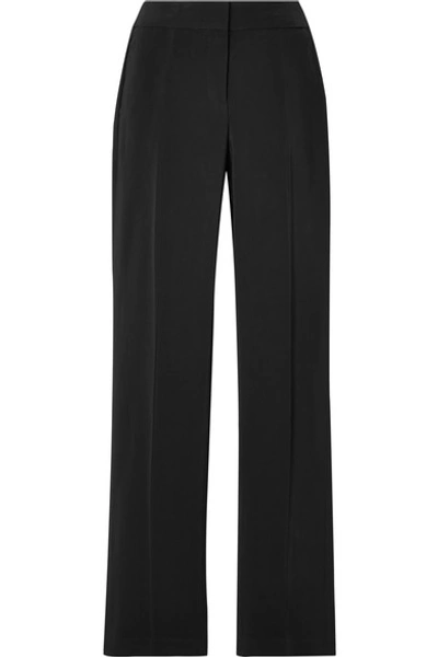 Shop Michael Michael Kors Crepe Straight-leg Pants In Black