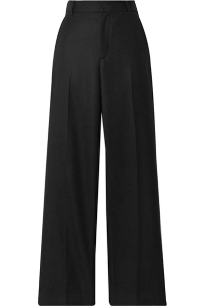 Shop Commission Wool-twill Straight-leg Pants In Black