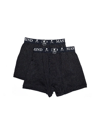 Shop Mastermind Japan Mastermind World Two-pack Black Silk Boxers