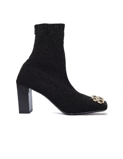 Shop Balenciaga Black Double Square Bb Ankle Boots