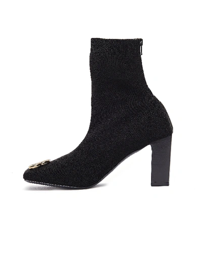 Shop Balenciaga Black Double Square Bb Ankle Boots