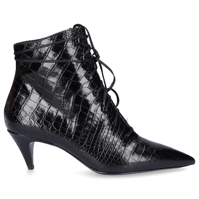 Shop Saint Laurent Ankle Boots Black Kiki 55