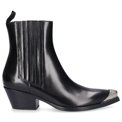 Shop Sartore Ankle Boots Sr3655 Calfskin Metal Tip Black