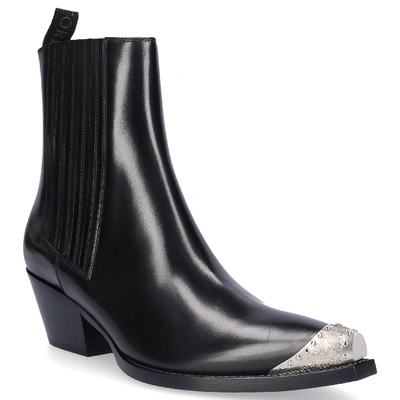 Shop Sartore Ankle Boots Sr3655 Calfskin Metal Tip Black