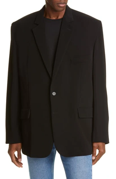 Shop Balenciaga Square Shoulder Jacket In Black