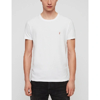Shop Allsaints Cooper Slim-fit Cotton-jersey T-shirt In Optic White