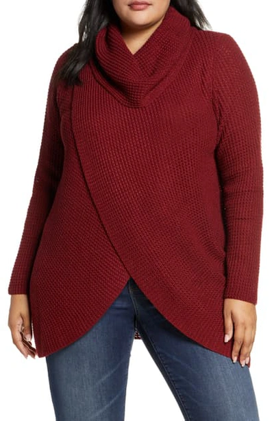 Shop Single Thread Cowl Neck Sweater In Cabernet