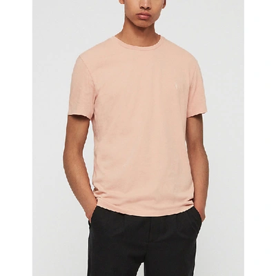 Shop Allsaints Cooper Slim-fit Cotton-jersey T-shirt In Blossom Pink