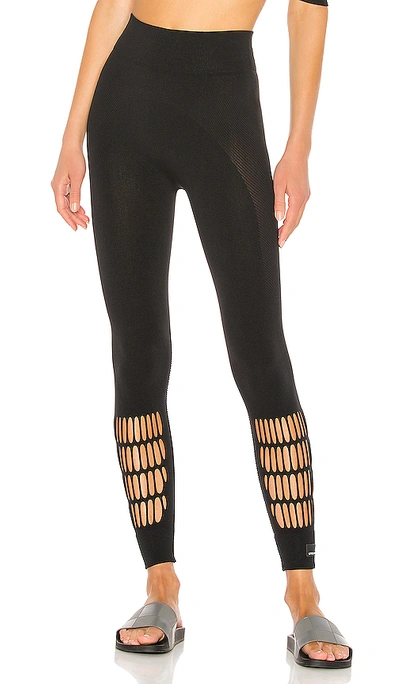 Shop Adidas By Stella Mccartney Warp Knit Tight In Black.