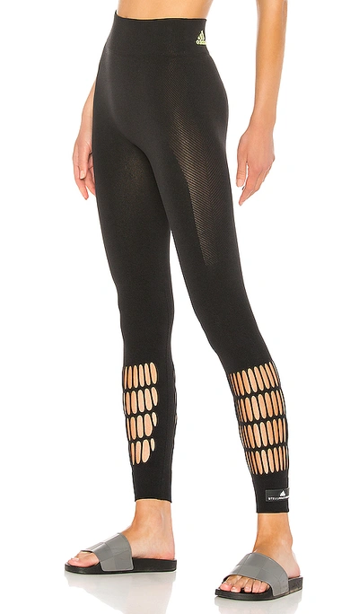 Shop Adidas By Stella Mccartney Warp Knit Tight In Black.