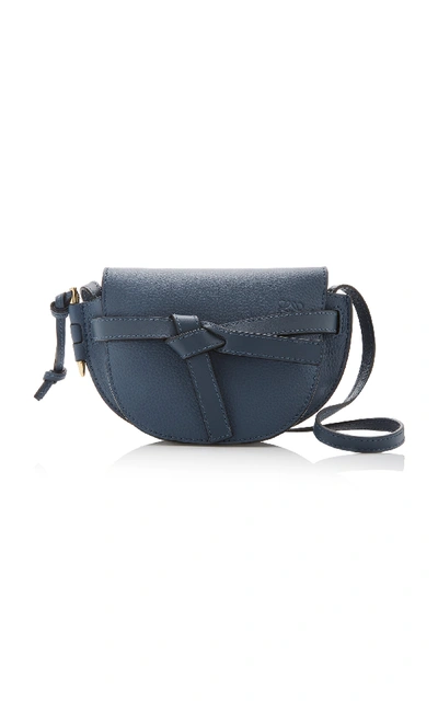 Shop Loewe Gate Mini Leather Shoulder Bag In Blue