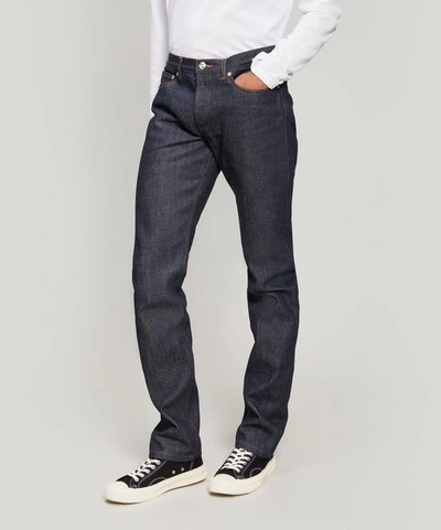 Shop Apc Petit Standard Raw Jeans In Blue