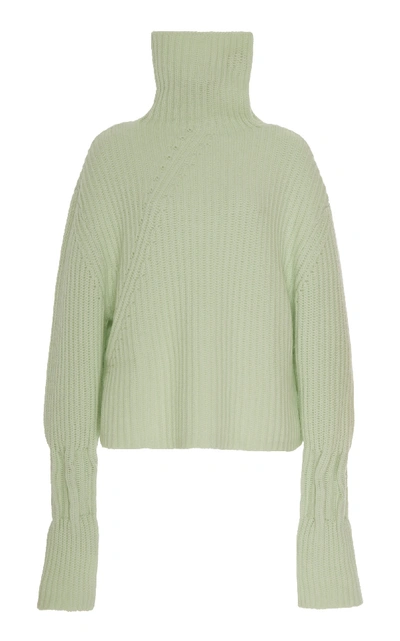 Shop Jw Anderson Button-embellished Wool-blend Sweater In Green