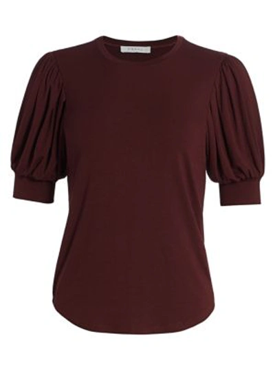 Shop Frame Balloon Sleeve Tee In Bordeaux