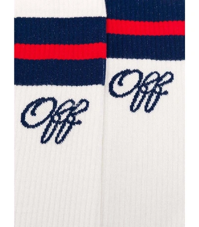 Shop Off-white Logo Embroidered Socks In White