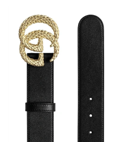Shop Gucci Gg Marmont Belt In Black