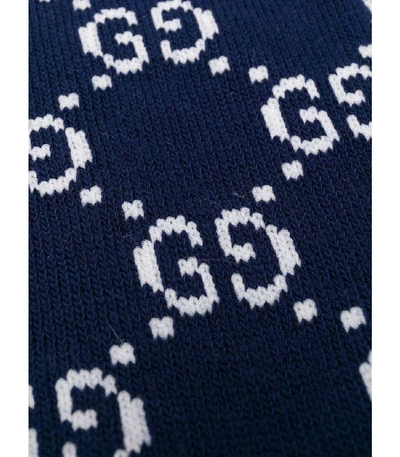 Shop Gucci Gg Supreme Knit Socks In Brown