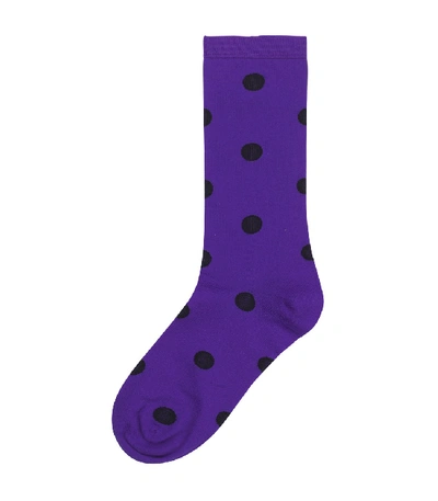 Shop Ganni Polyamide Socks In Deep Lavender