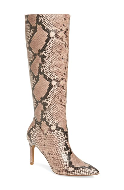 Steve Madden Kinga Knee High Boot In Pink Snake Print | ModeSens