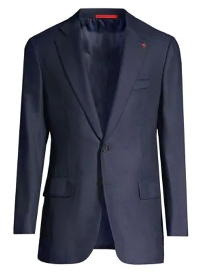 Shop Isaia Men's Top 200's Micro-check Wool Jacket In Light Purple