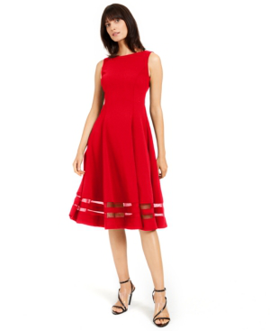 calvin klein fit and flare midi dress