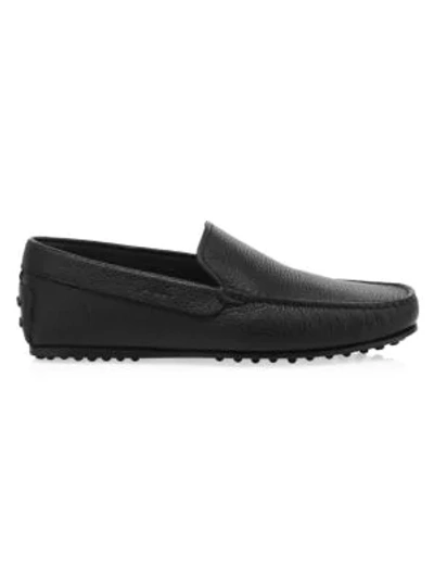 Shop Tod's Pantofola City Gommino Leather Driving Shoes In Caffe