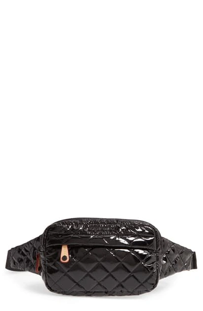 Shop Mz Wallace Metro Belt Bag In Black Lacquer