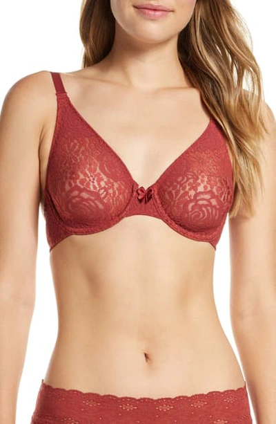 Shop Wacoal Halo Lace Underwire Convertible Bra In Red Pear