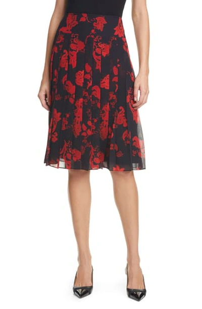 Shop Tory Burch Floral Print Pleated Skirt In Mountain Paisley