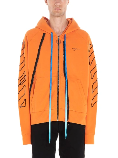 Shop Off-white 'abstract Arrow' Hoodie In Orange