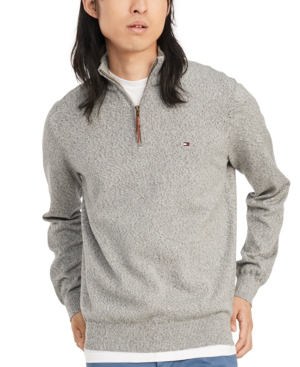 mens grey quarter zip sweater