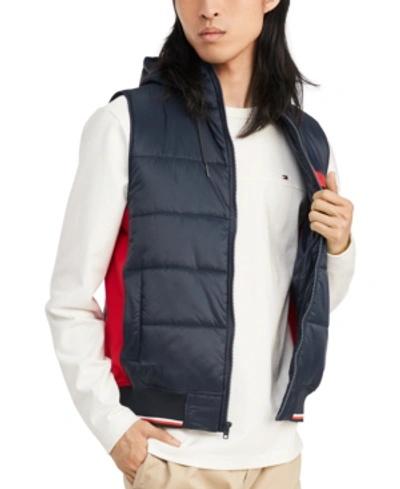 Shop Tommy Hilfiger Men's Miles Colorblocked Insulator Vest In Navy Blazer