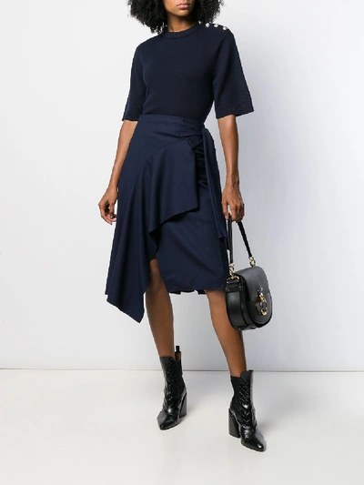 Shop Chloé Wool Skirt In Blue