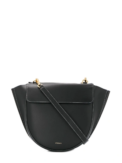 Shop Wandler Hortensia Leather Bag In Black