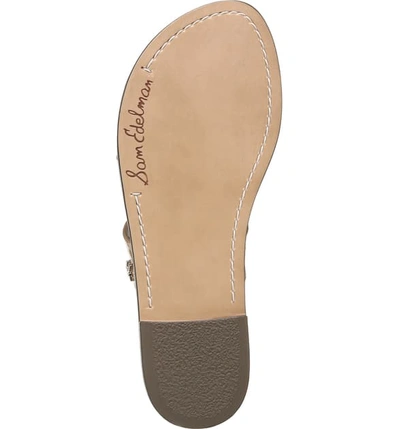 Shop Sam Edelman Gala Two Strap Slide Sandal In Almond Faux Patent Leather