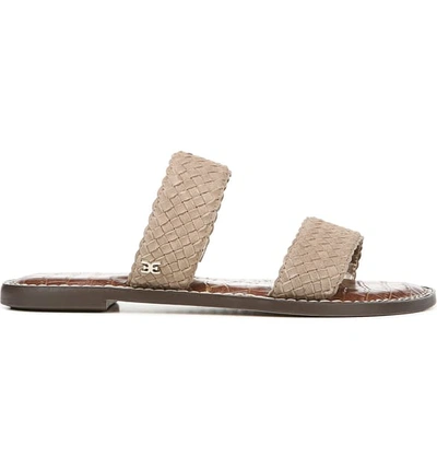 Shop Sam Edelman Gala Two Strap Slide Sandal In Oatmeal