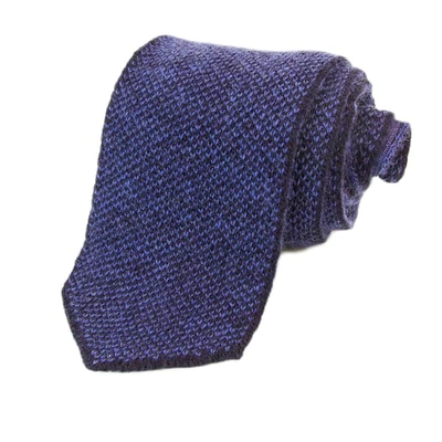 Shop 40 Colori Navy Blue Dotted Cashmere Knitted Tie
